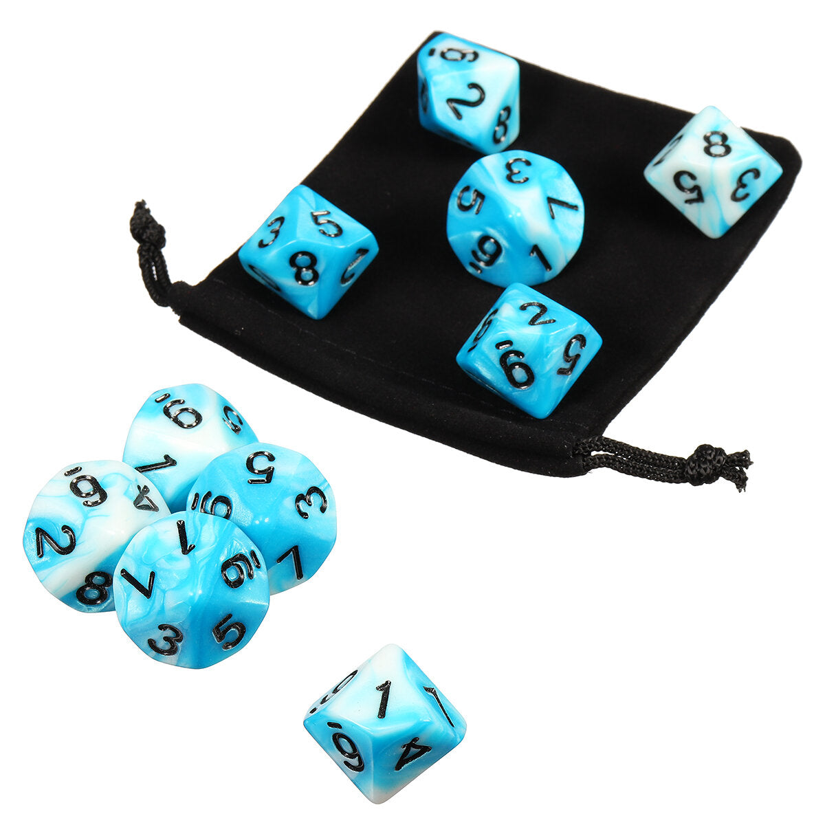 10pcs 10 Sided Dice D10 Polyhedral Dice RPG Role Playing Game Dices w/ bag