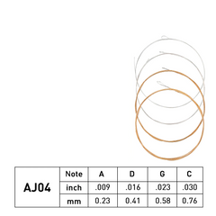 1 Set Stainless Steel Coated Copper Alloy Wound 4-String (ADGC) Banjo Strings