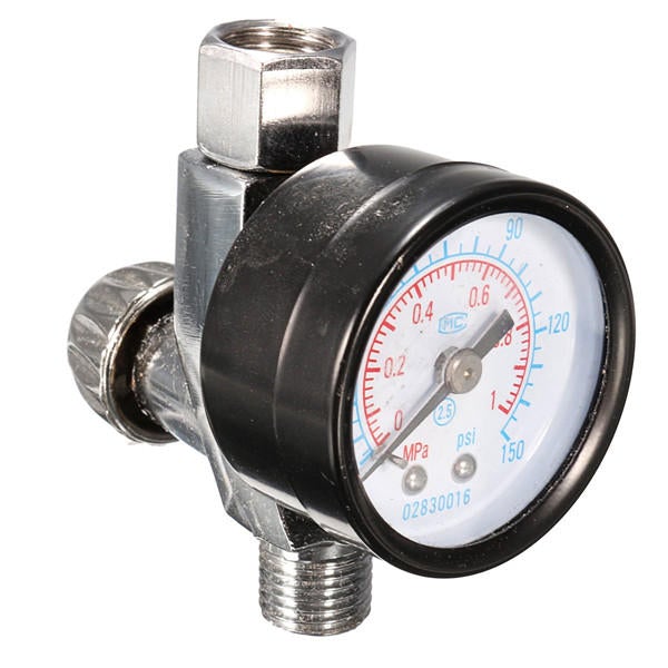 1/4 Inch Air Spray Gun Pressure Gauge Air Regulator