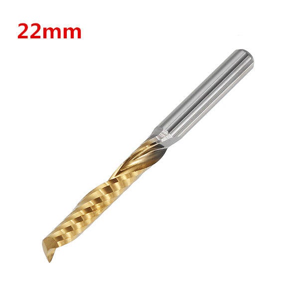 3.175mm Shank 12/15/17/22mm Single Flute End Mill Cutter Titanium Coated Spiral Drill Bit