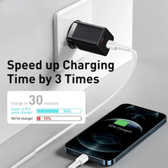 30W Dual-Port USB PD Charger, Fast Charging Adapter for iPhone, Hui, Samsung, Xiaomi