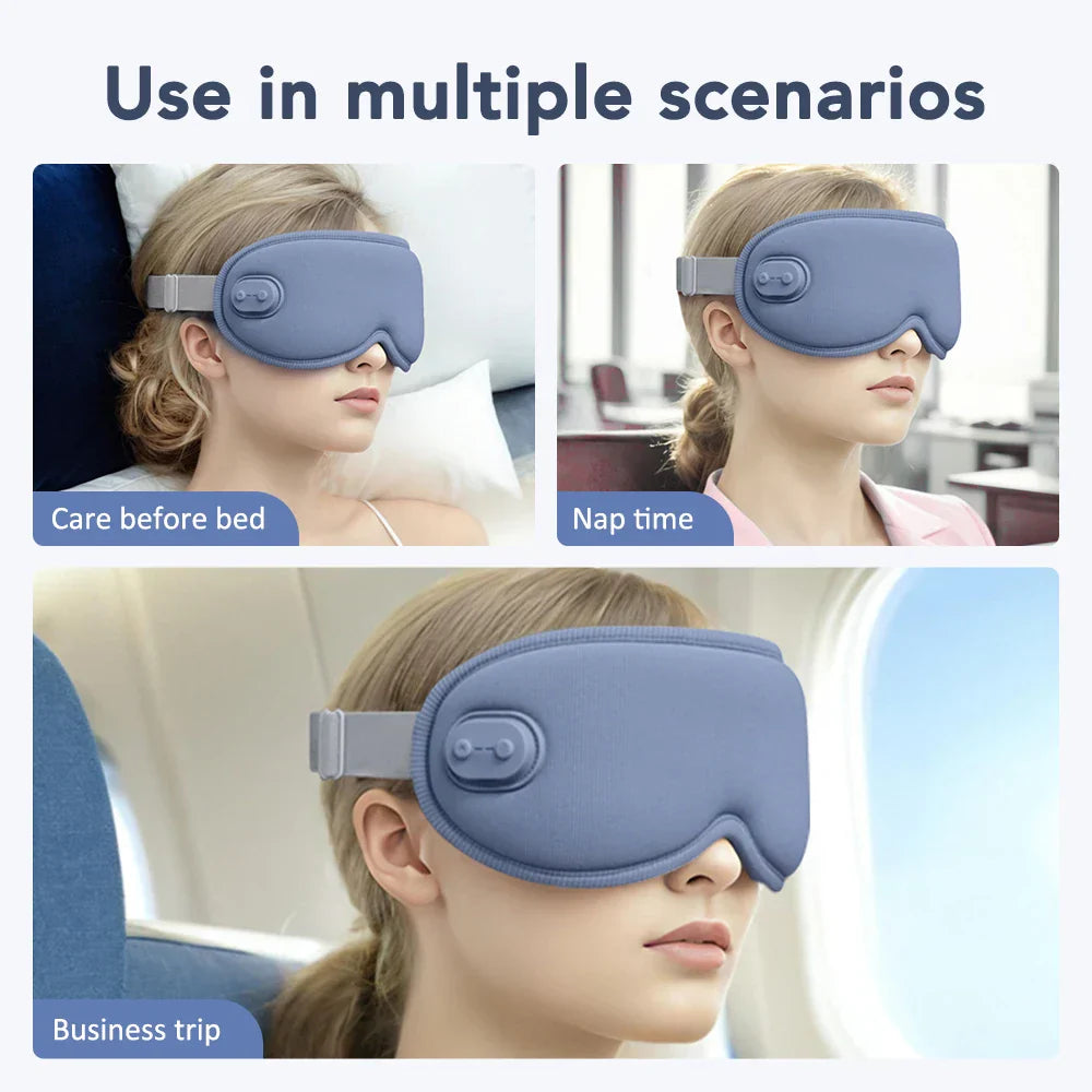 3D Electric Steam Eye Mask with Hot Compress, Smart Timing, Sleep Shade, Relieves Eye Fatigue