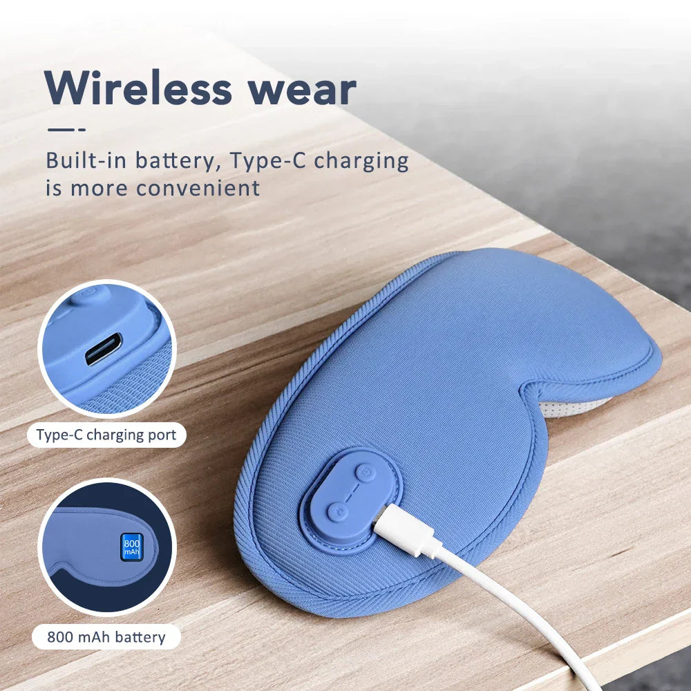 3D Electric Steam Eye Mask with Hot Compress, Smart Timing, Sleep Shade, Relieves Eye Fatigue