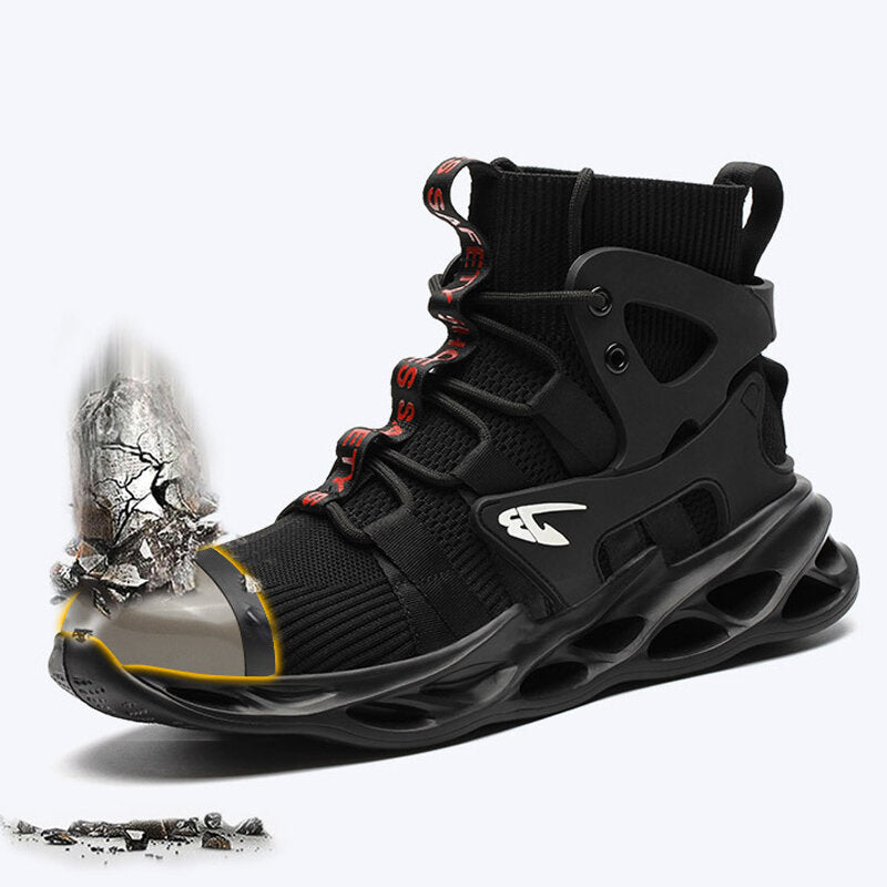 Breathable Men's Safety Shoes Steel Toe Work Shoes Waterproof SRA Non-slip EVA Men's Safety Sneakers