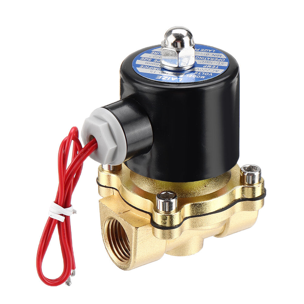 1/2 Inch Brass Electric Solenoid Valve AC 220V/DC 12V/DC 24V Normally Closed Water Air Fuels Valve