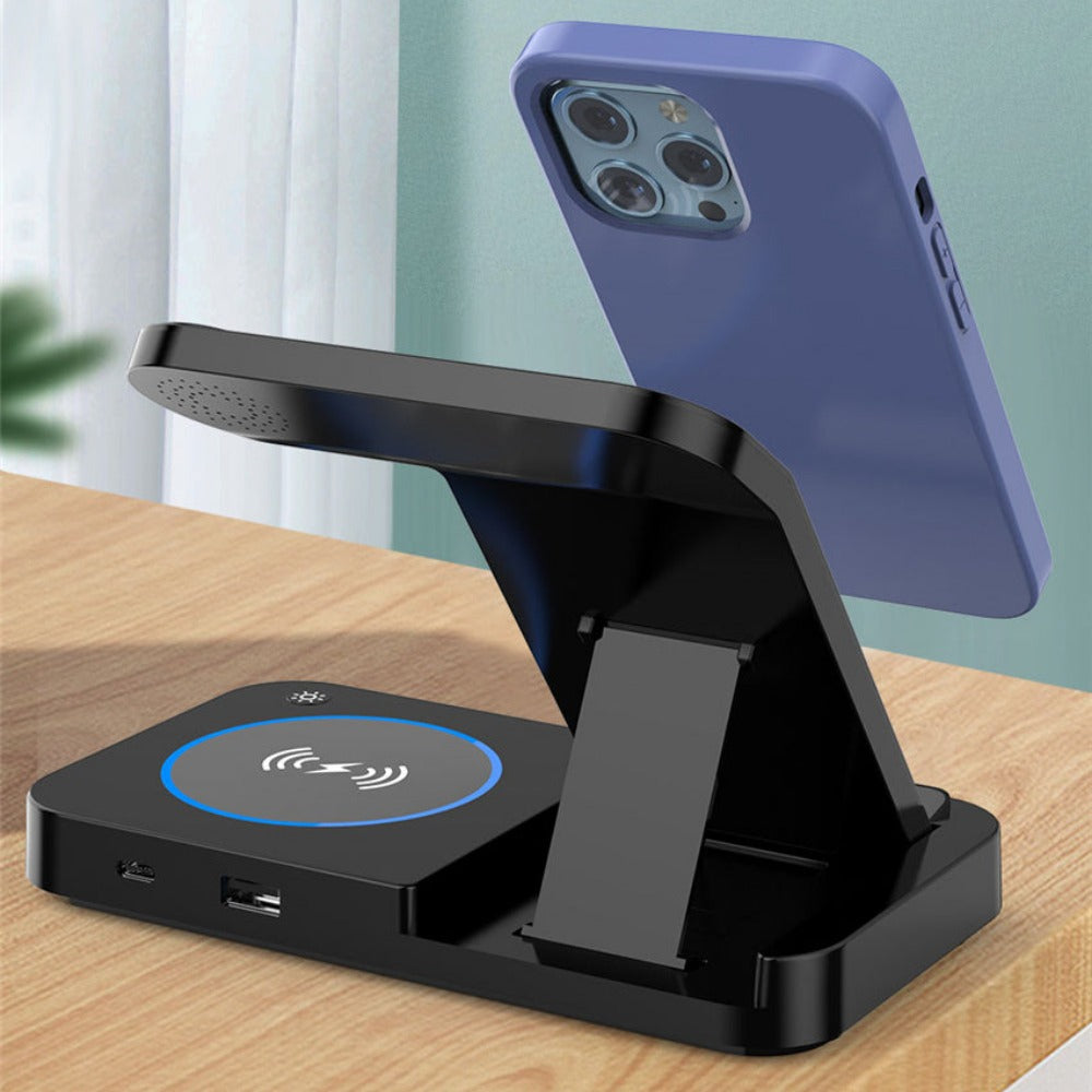 100W Foldable 4-in-1 Wireless Charger for iPhone, Apple Watch, Samsung Galaxy