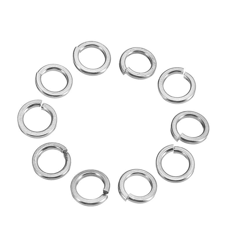 100Pcs M4 304 Stainless Steel Split Lock Washers Spring Washers