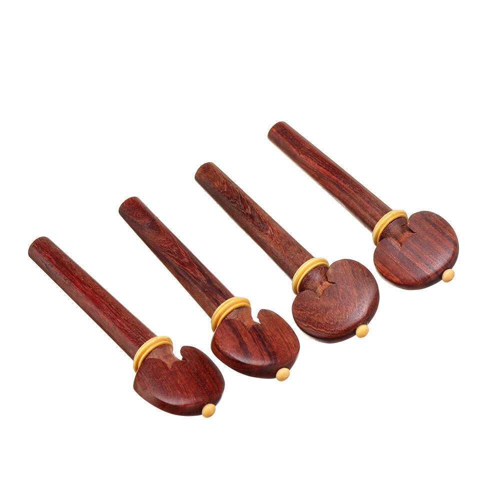 7-Piece Redwood Violin Parts Set Includes 1 Tailpiece 4 Tuning Pegs 1 Chin Rest 1 Endpin Accessories for 4/4 Violin