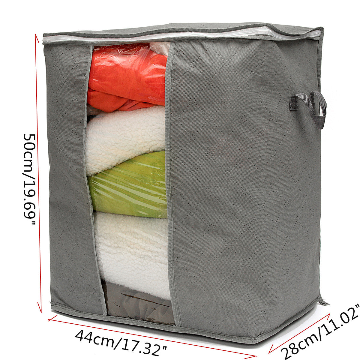 Foldable Bamboo Charcoal Storage Box Clothes Blanket Closet Organizer Bag Quilts Storage Bag