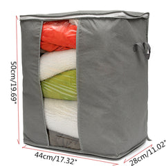 Foldable Bamboo Charcoal Storage Box Clothes Blanket Closet Organizer Bag Quilts Storage Bag