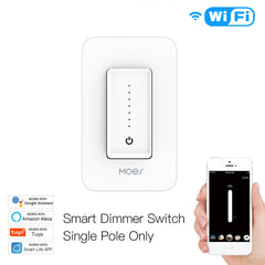 US WiFi Smart Light Dimmer Switch Smart Life/Tuya APP Compatible with Alexa Google Home for Voice Control No Hub Required