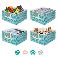 Non-woven Fabric Storage Basket Large Capacity Foldable Storage Bin with Two Handles