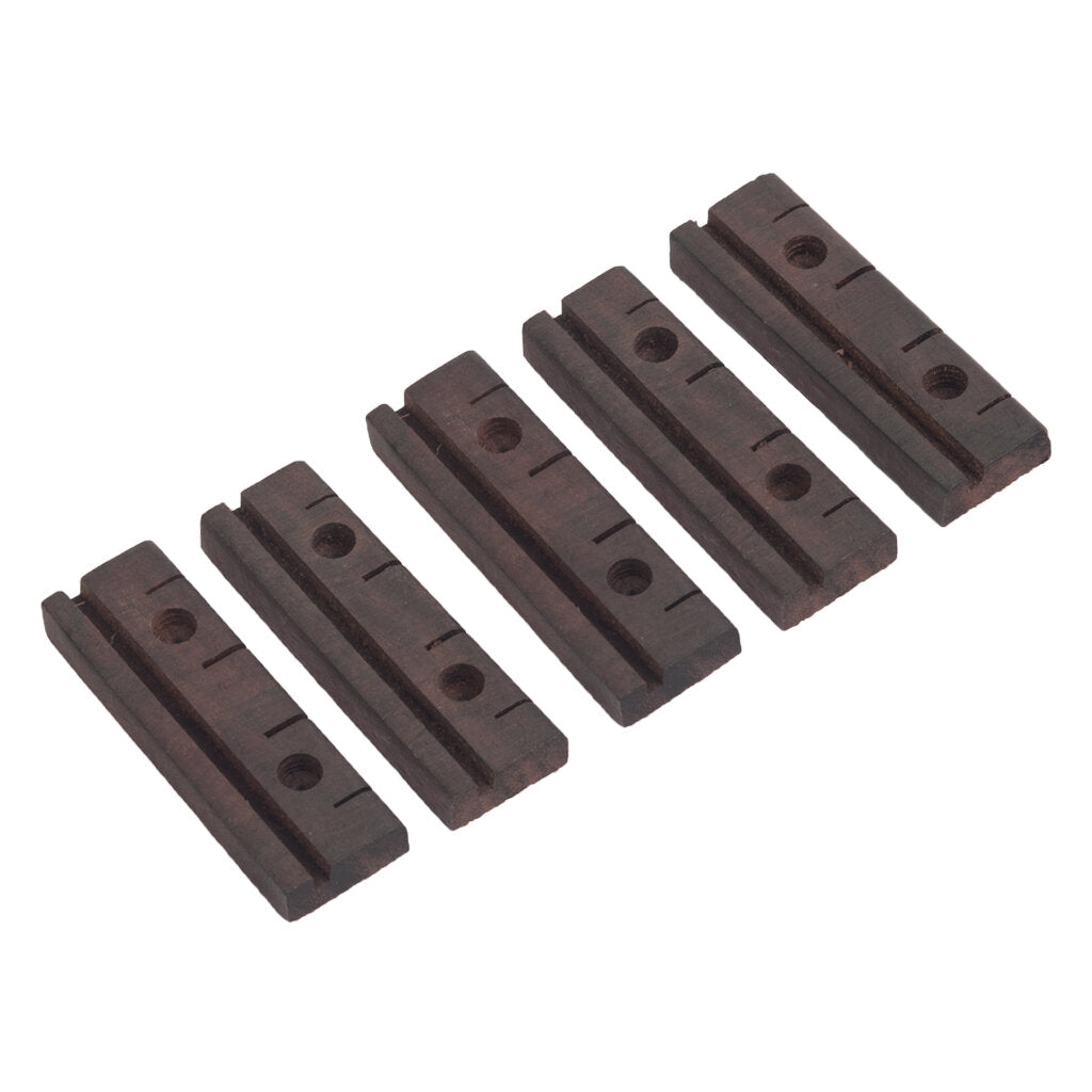 5pcs/ 1set Rosewood Uke Bridge Ukulele Parts Accessories Slotted Soprano Ukulele Bridge Dimensions