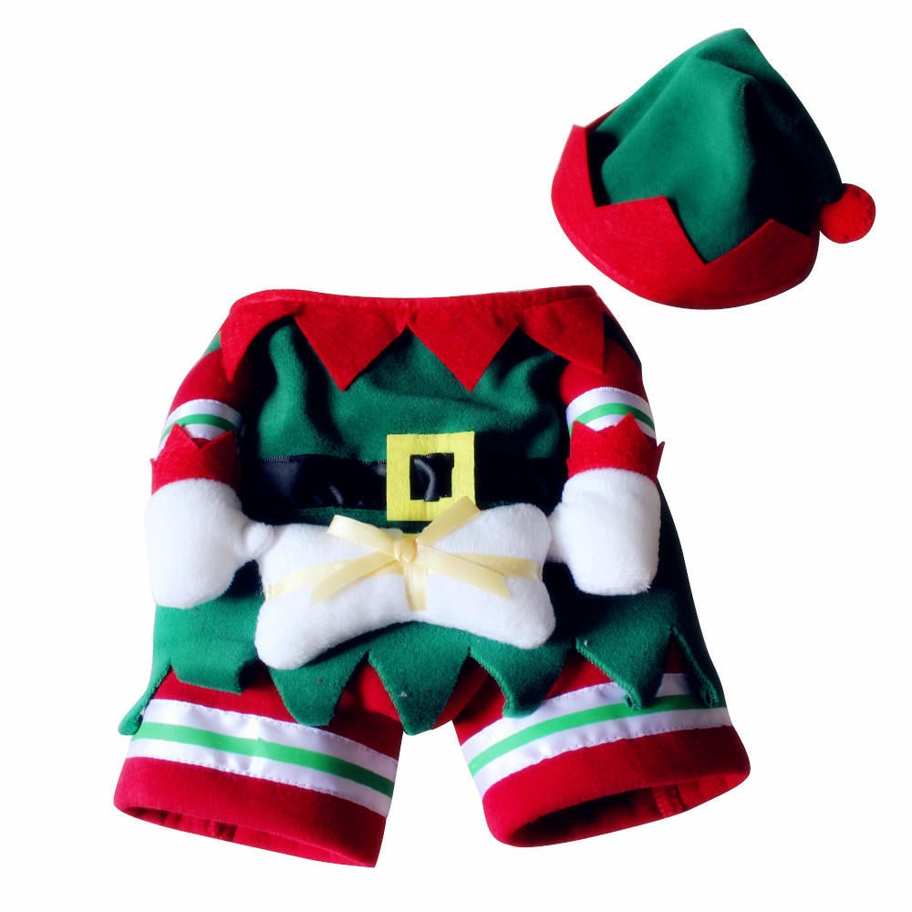 Pet Dog And Cat Christmas Suit Santa Claus Dressing Up Party Apparel Clothing With Hat