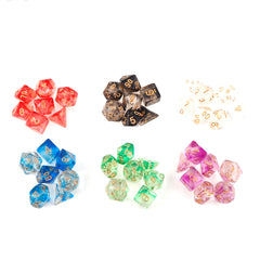 7Pcs Transparent Polyhedral Dices Multi-sided Dice