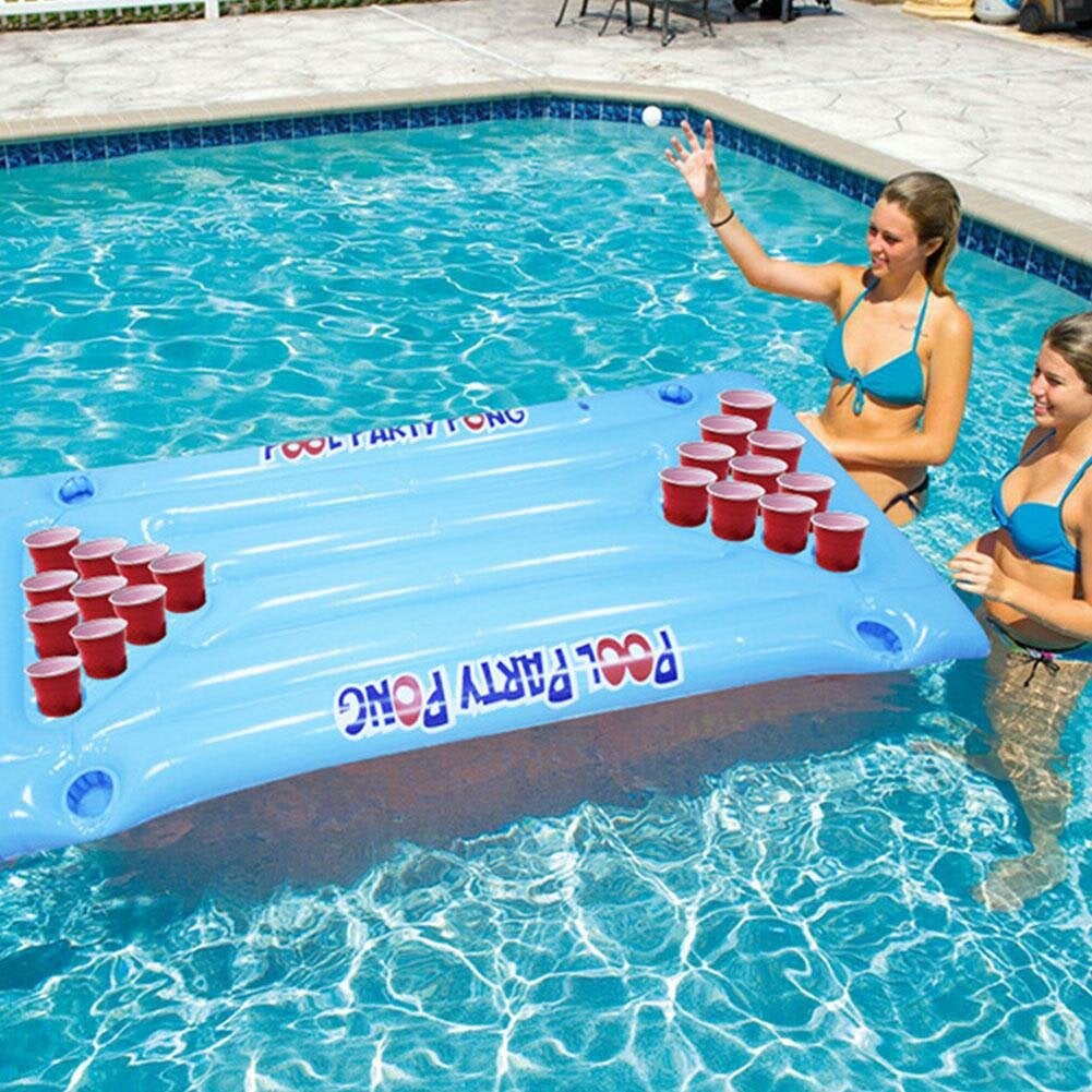 Swimming Pool Float Liquor Table Holder Pool Pond Inflatable Air Mattress For Home Sports Gam Party