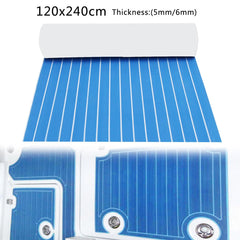 5mm/6mm 1200x2400mm Blue White EVA Foam Boat Flooring Faux Teak Decking Sheet Pad