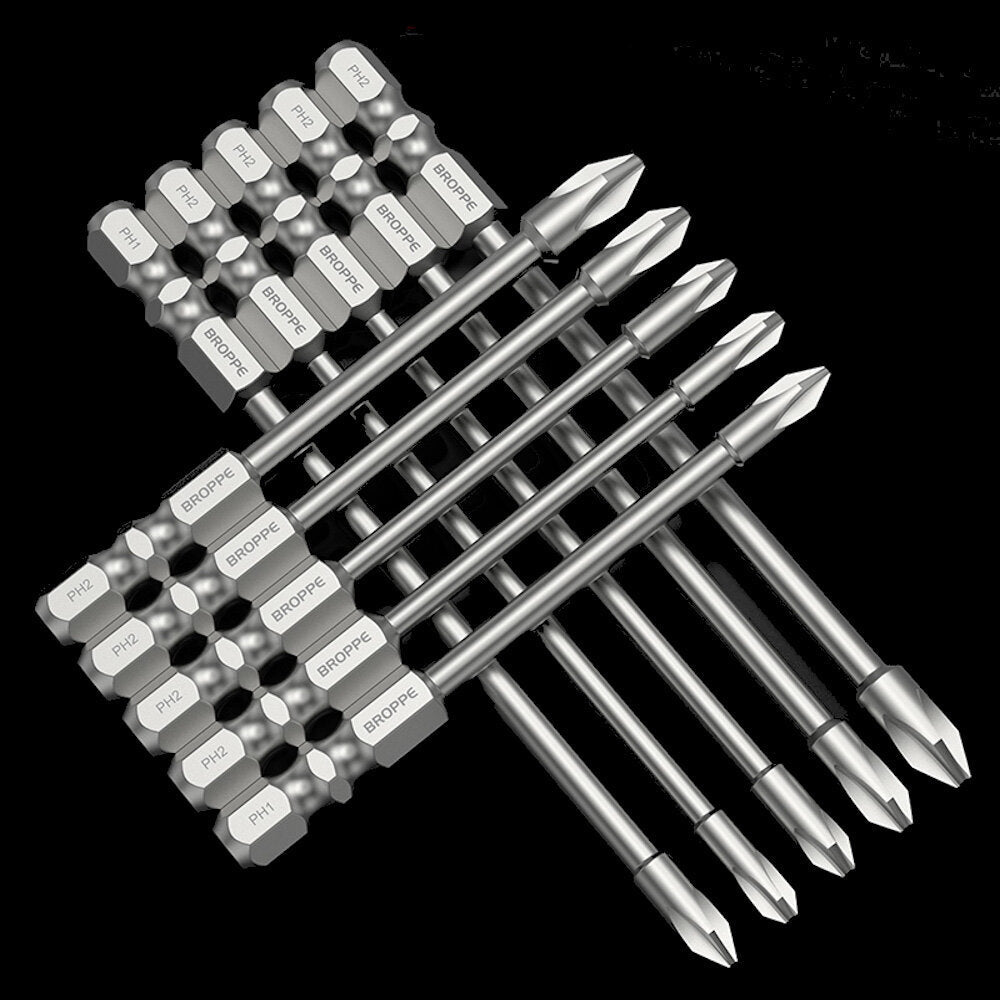 10Pcs 75mm Cross Bit With Magnetic Electric Drill Electric Screwdriver Screwdriver Head Wind Batch Set