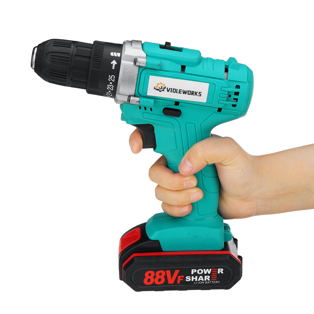 88VF Cordless Electric Impact Drill 2 Speed Hand Screwdriver Drill 25+1 Torque 3/8" Chuck