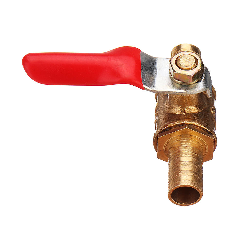 8/10mm Hose Barb Inline Brass Shutoff Mini Ball Valve Pipe Fitting 180 Handle Water Gas Fuel Line