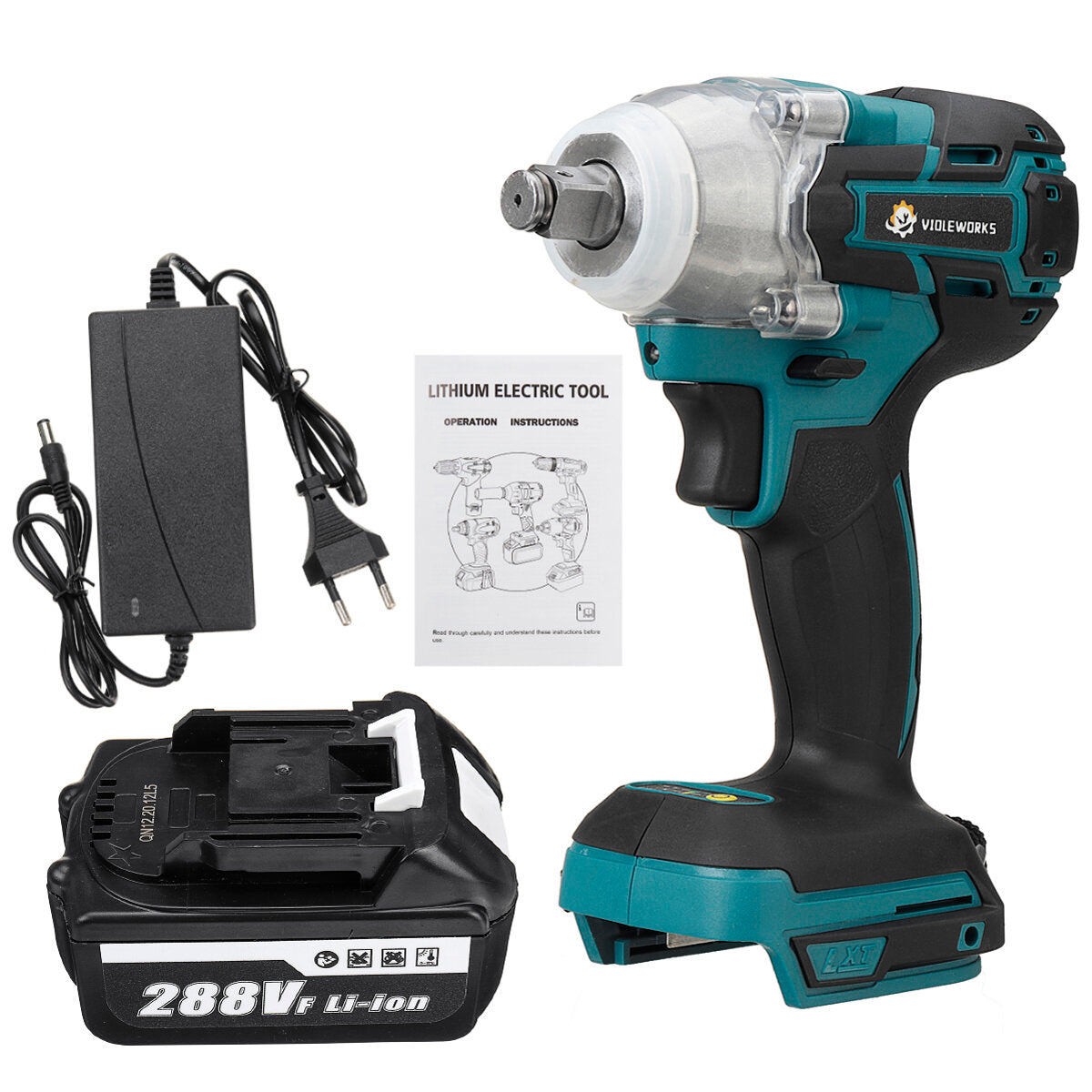 1/2" Electric Cordless Brushless Impact Wrench With 1/2 Battery