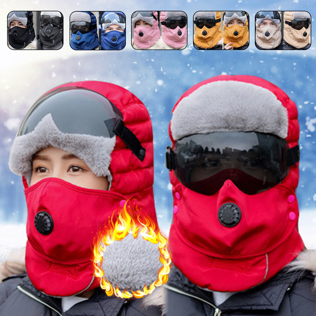 Winter Original Design Warm Winter Hat For Women Waterproof Hood Hat With Glasses