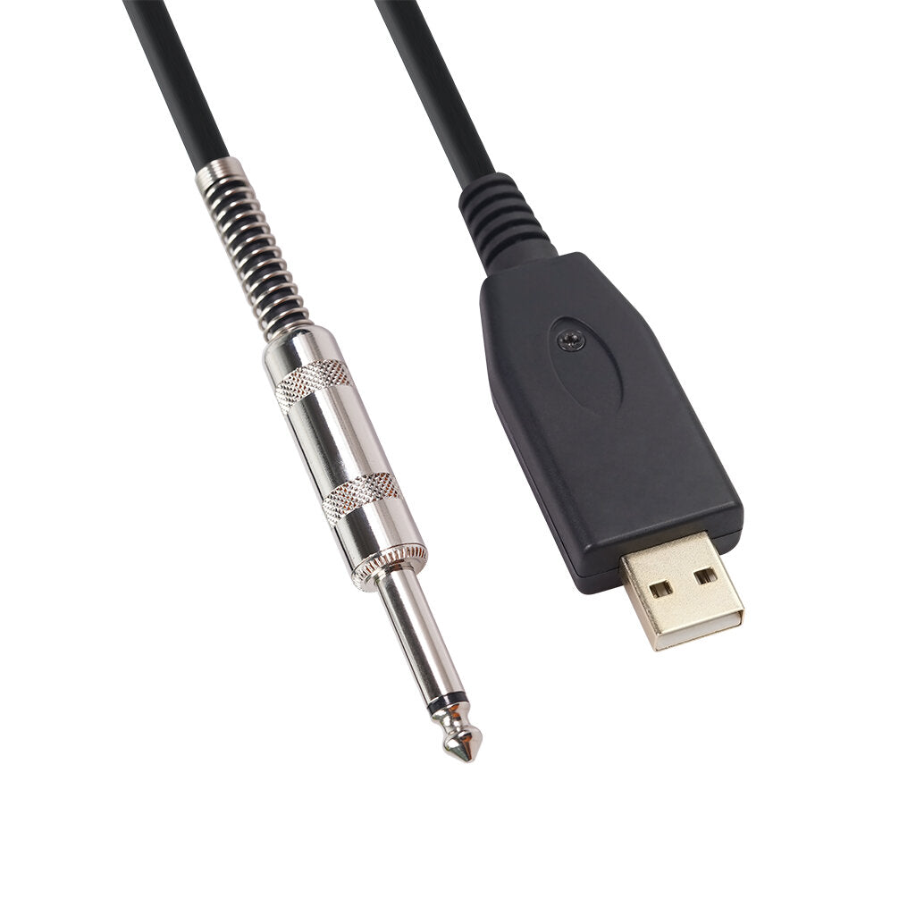 USB To 6.35mm Electric Guitar Bass Cable Single Track PC Instrument Cable Audio Adapter Converter USB Guitar Cable 2/3m