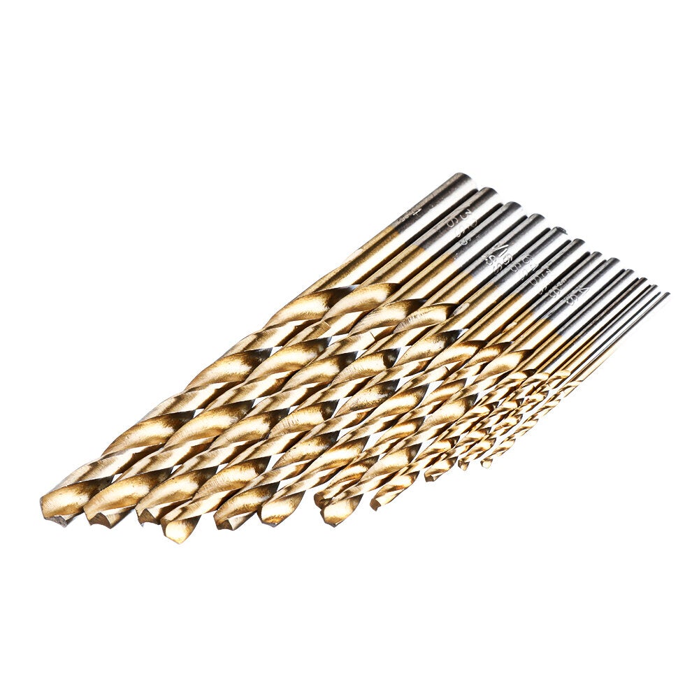 13Pcs Twist Drill Set Individual Bits 1/16"-1/4" Round Shank Titanium Coating HSS Bit Quick Change