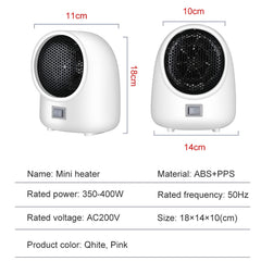 400W Mini Electric Heater 2-speed 3S Quick Heating Home Electric Heater 220V/110V Hot Fan Heater Overheating Protection Air Heat