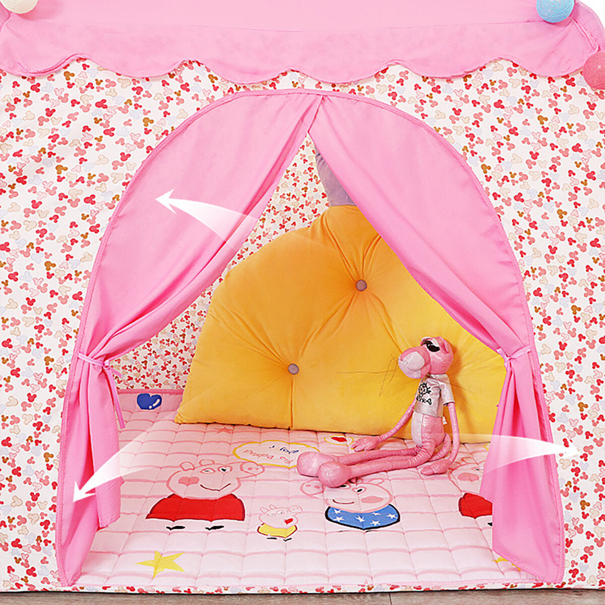 Portable Folding Baby Toy Prince Princess Tent Children Castle Play House Outdoor Kids Beach Backyard Garden Toys