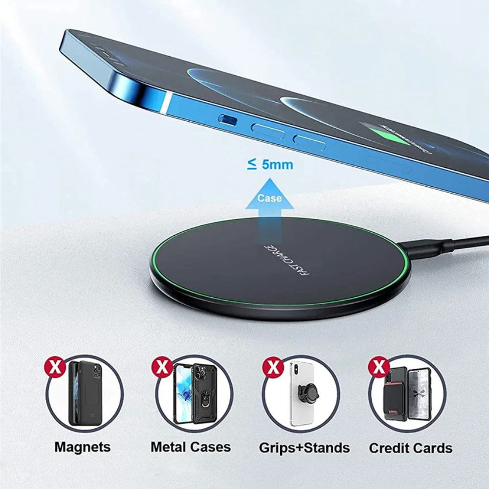 100W Fast Wireless Charger for iPhone, Samsung, Xiaomi, Hui - Induction Pad