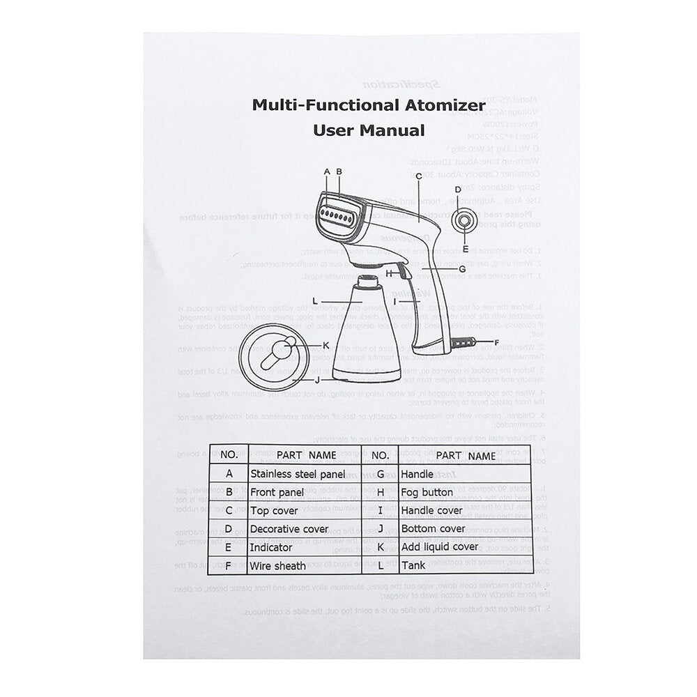 220V 50HZ Portable Electric ULV Fogger Nebulizer Hotels Residence Community Office Industrial Disinfection Sterilization Insecticide