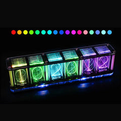 DIY RGB LED Clock Kit with Touch Controls, Music Spectrum, Alarm, Timer, and Customizable Multi-Color Display, DC 5V