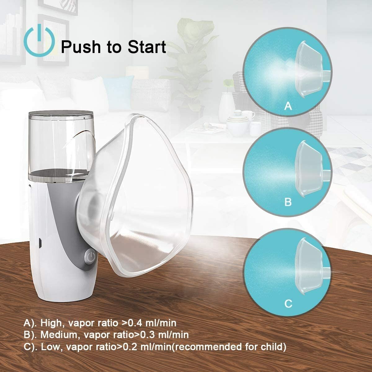 Mini Handheld Portable  USB Charging Inhale Nebulizer Ultrasonic Inalador Nebulizador For Children Adult