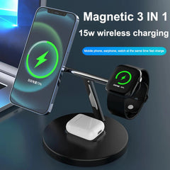 Fast Wireless Magnetic Charger Stand for iPhone, Samsung, Xiaomi, Apple Watch, AirPods