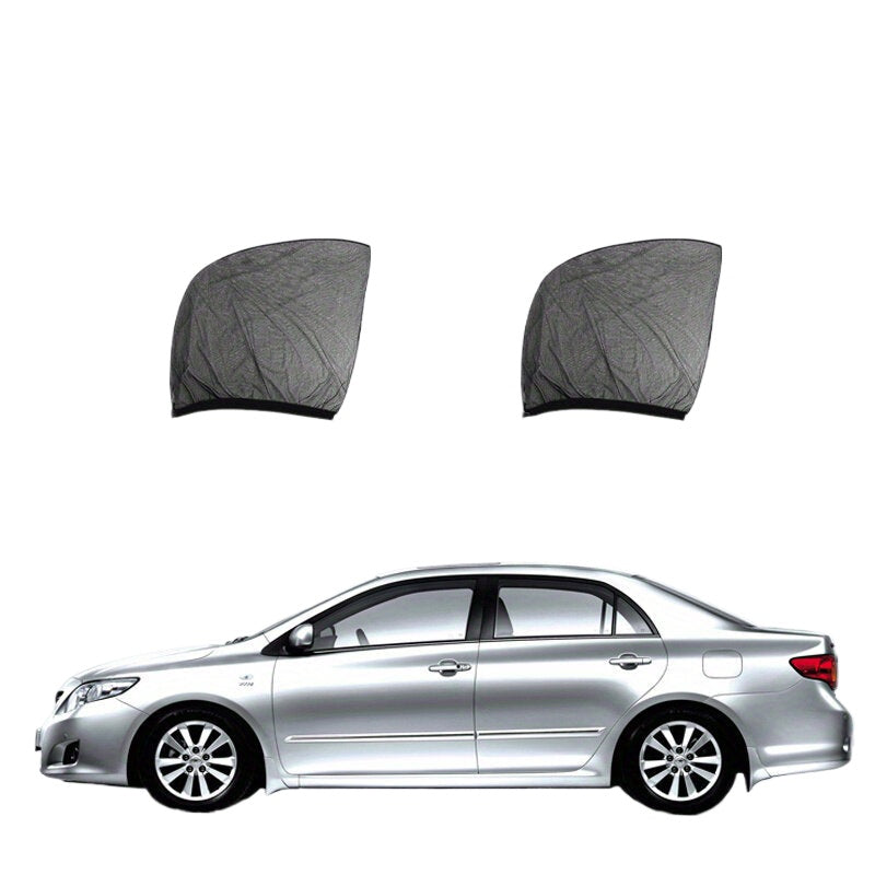 2PCS Car Sun Shade Curtains - UV Protection, Anti-Mosquito Mesh, Side Window Visor