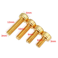 M3ASH3 10pcs M3 Hex Socket Cap Head Screws Alloy Steel Titanium Plated 12.9 Grade