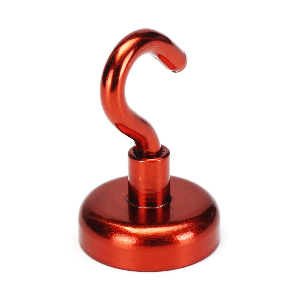 2pcs 25mm 22KG Magnetic Hook Holder Neodymium Magnet Red Hook Magnet