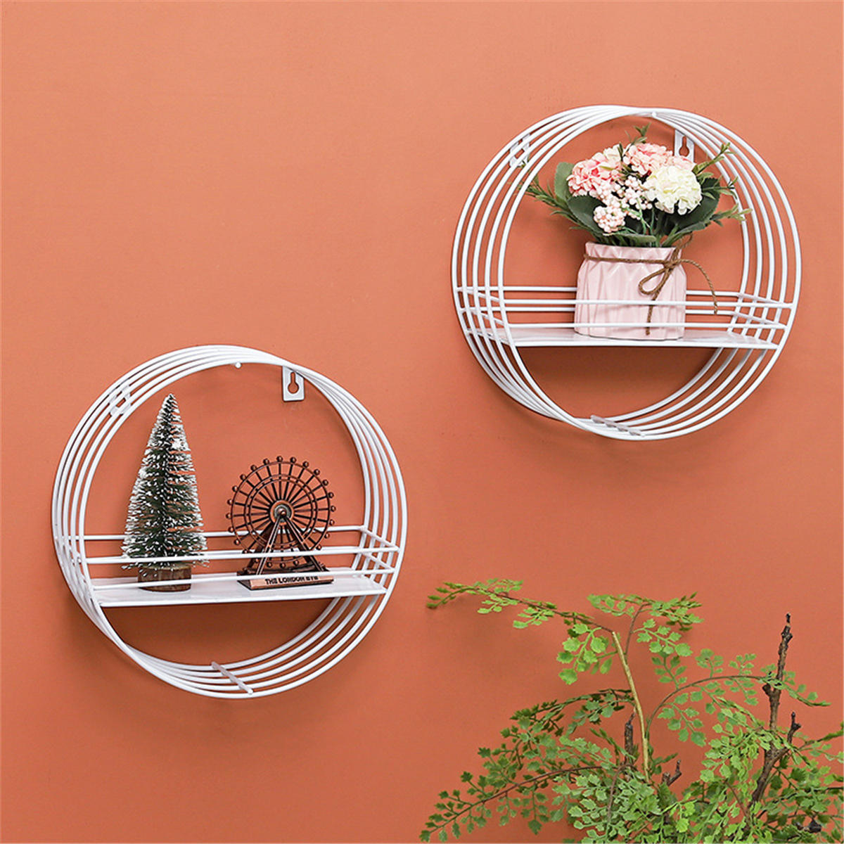 1 Tier Wall Shelf Iron Hanging Storage Holder Display Rack Organizer Home Decor