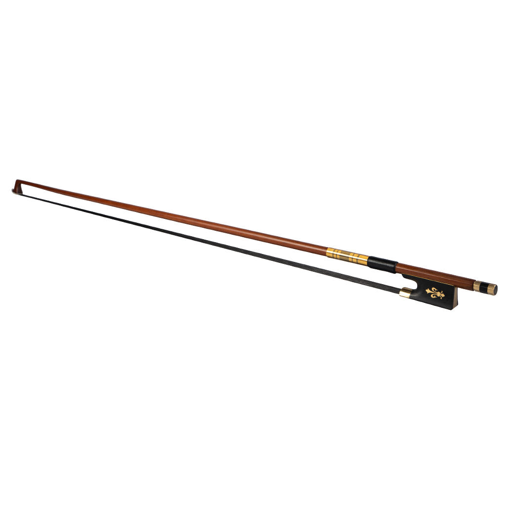 IPE Bow 4/4 Size Violin Bow Round Stick Lizard Skin Grip Black Horsehair W/ Ebony Frog Violin/ Fiddle Bow