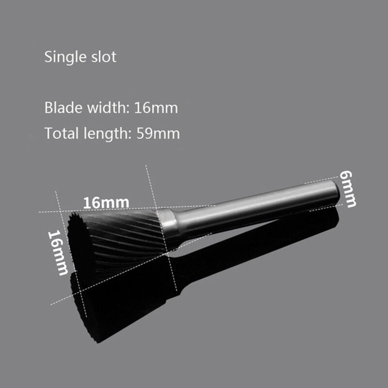 Tungsten Steel Wood Carving Milling Cutter N-type Inverted Cone Rotary File