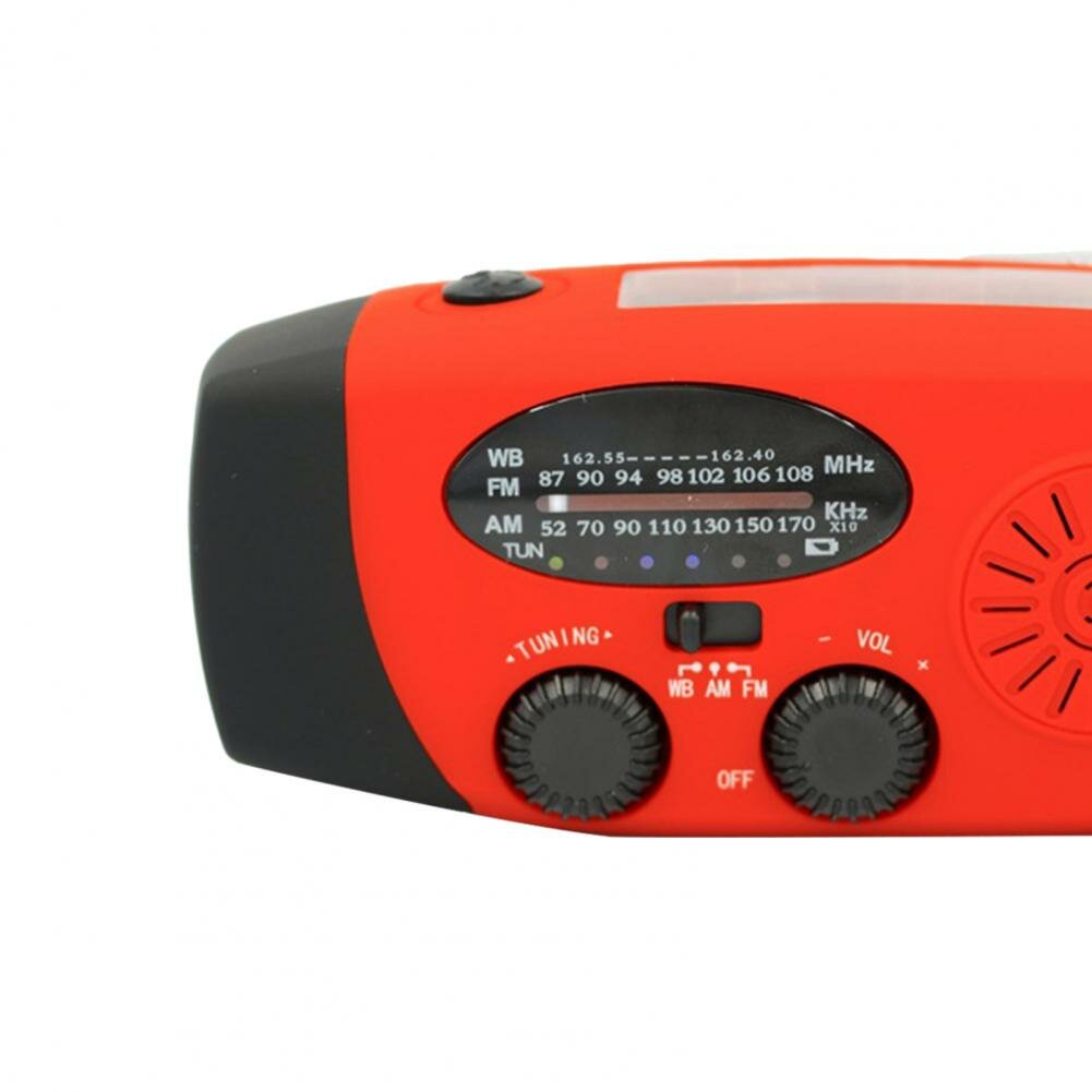 FM Radio Portable USB Travel Camping SOS Emergency Lighting Stable Solar Powered Charging With Hand Cranks