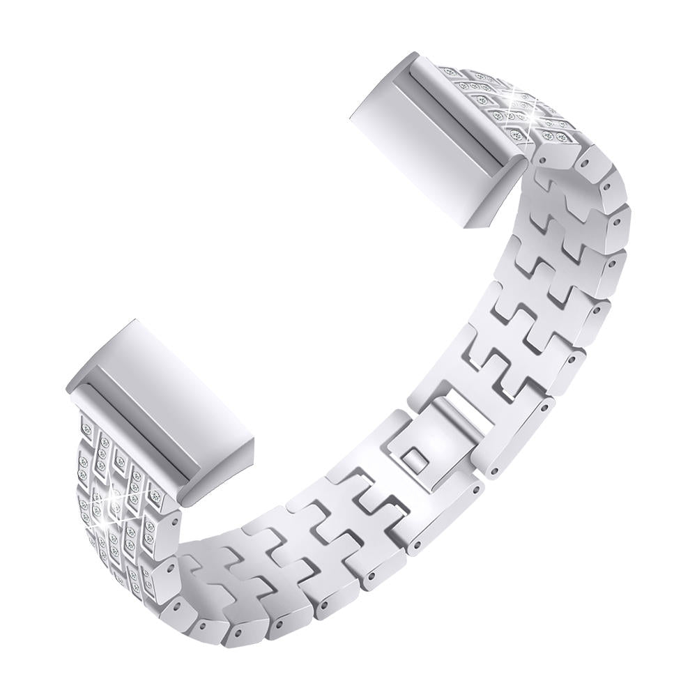 Diamonds Elegant Design Watch Band Full Steel Watch Strap for Fitbit Charge 3