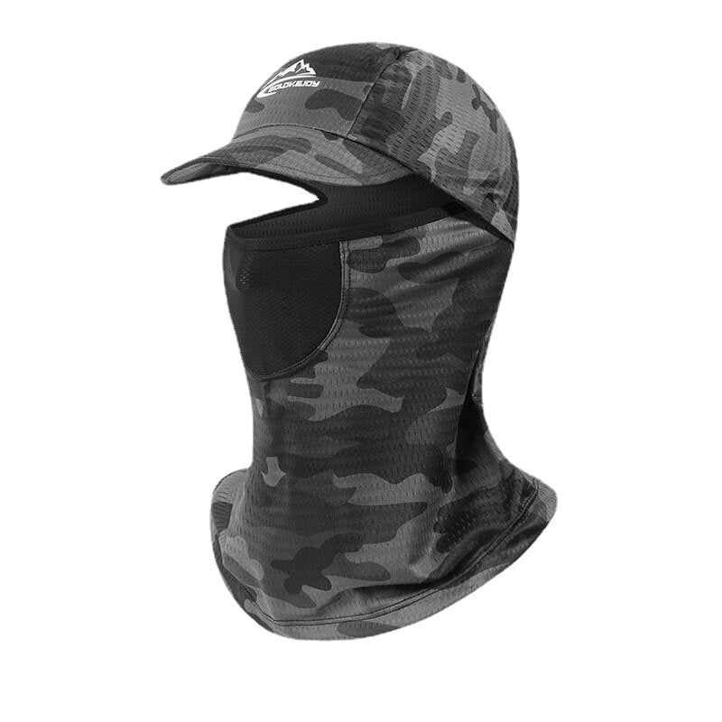 Ice Silk Face Mask Hood UV Protection Sun Visor One Piece Sun Hat Outdoor Hiking Fishing Cycling Mask Hat