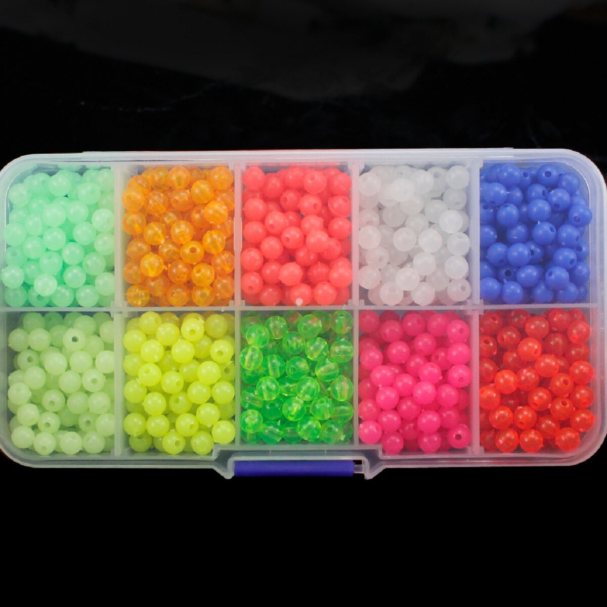 1000Pcs Fishing Luminous Bean Beads Boxed Anti-collision Beans Kit Set Durable