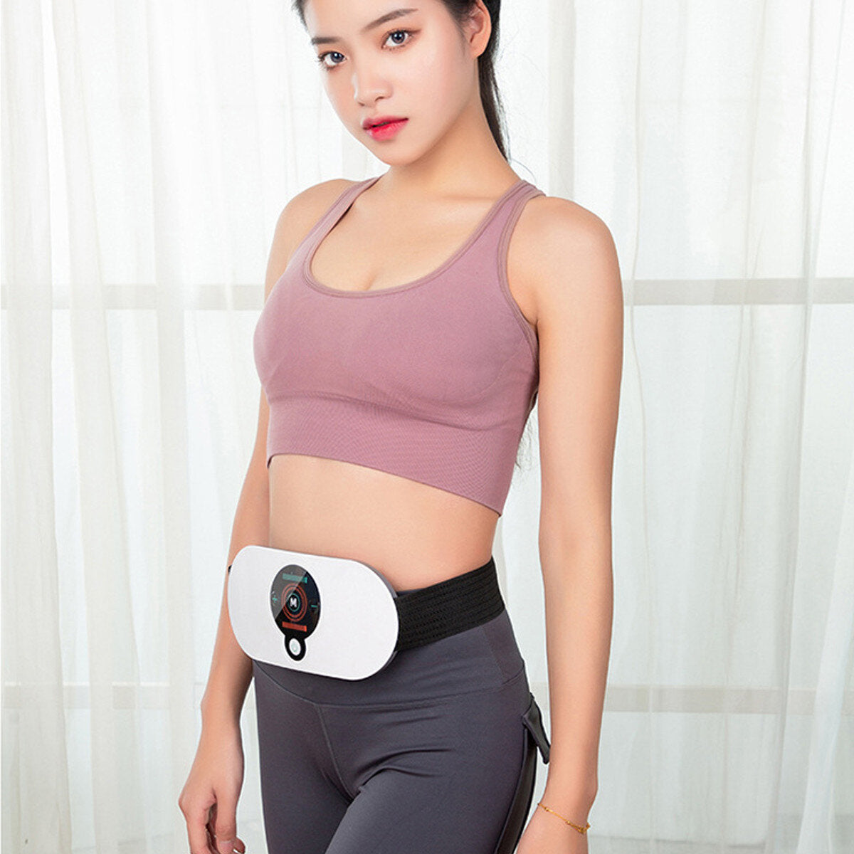 Intelligent Far-infrared Heat Compress Pulse Cellulite Massager 9-level Vibration Intensity Fat Burning Abdominal Massager Electric Losing Weight Belt