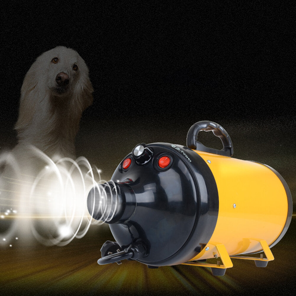 2200W Dog Hair Dryer Electric Blower Warm Wind Cat Paws Grooming Electric Machine with 3 Nozzles Adjustable Steppless