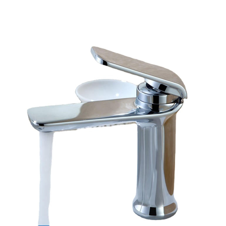 Simple Hot & Cold Single Handle Water Faucet Bathroom Basin Sink Mixer Tap Deck Mount 4 Colors
