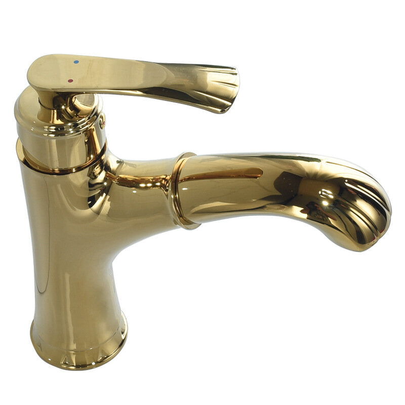 Copper Bathroom Basin Faucet Pull Out Spring Sprayer Tap Hot and Cold Water Single Hole Deck Mount Mixer