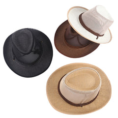 Outdoor straw hat men summer seaside beach hat western cowboy hat mens camping sun hat sunscreen sun hat